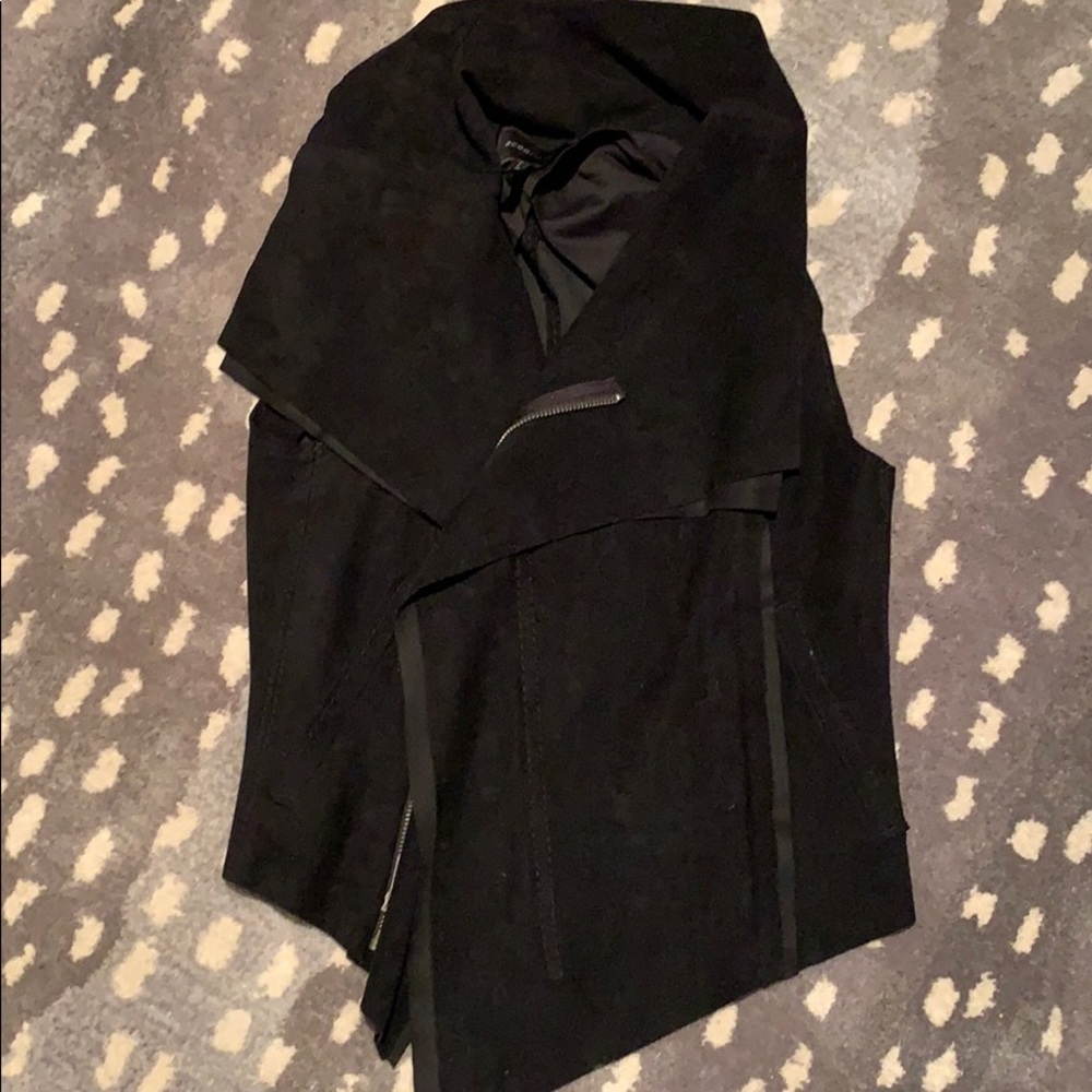 Black suede bcbg maxazria vest